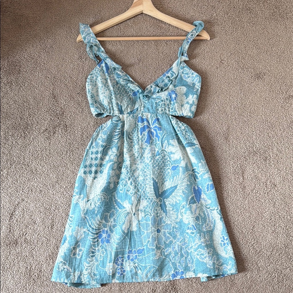 NWOT Abercrombie & Fitch Blue and White Cutout Sundress- S